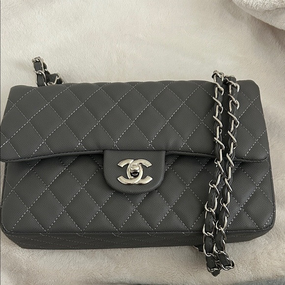 Chanel Gray Quilted Crossbody Bag - Picture 1 of 6